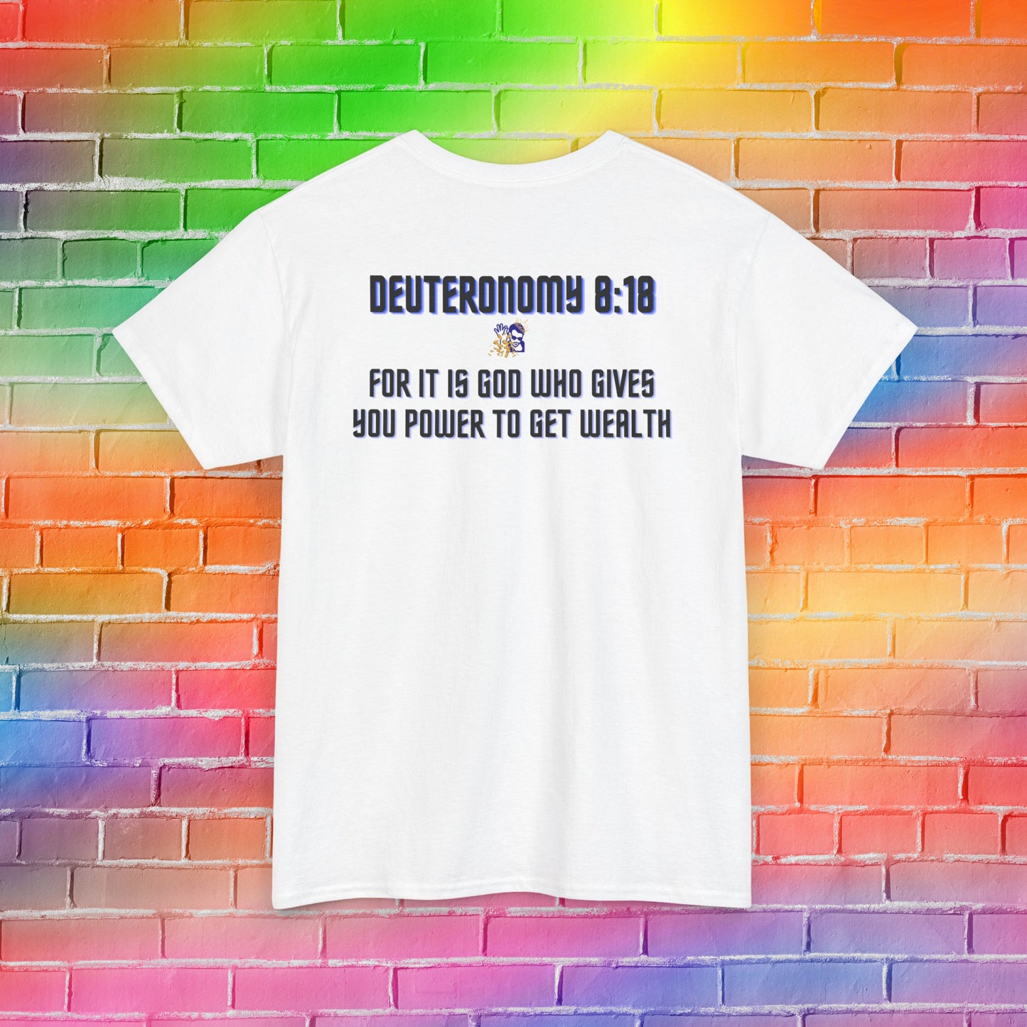"Power to Get Wealth" Collection:  Deuteronomy 8:18 Men's Heavy Cotton T-Shirts