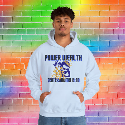 "Power to Get Wealth" Collection: Deuteronomy 8:18 Men's Heavy Blend™ Hoodie Sweatshirt