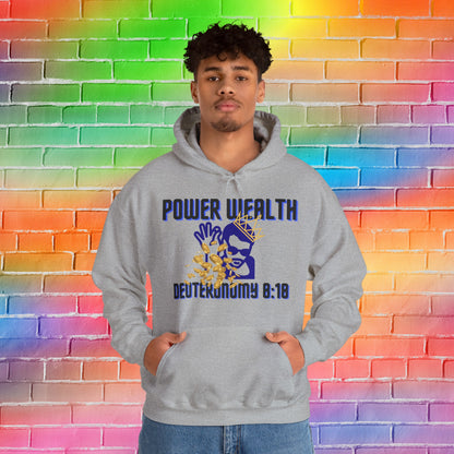"Power to Get Wealth" Collection: Deuteronomy 8:18 Men's Heavy Blend™ Hoodie Sweatshirt